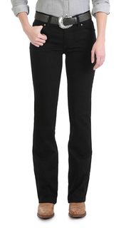 Wrangler Mid Rise Boot Cut Jean - Black