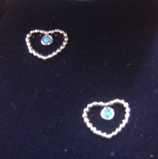 Montana Beaded Heart & Opal Earrings