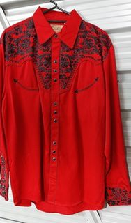 Scully Red Embroidered Shirt