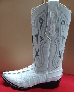 'Joe Boot' White Leather Boot