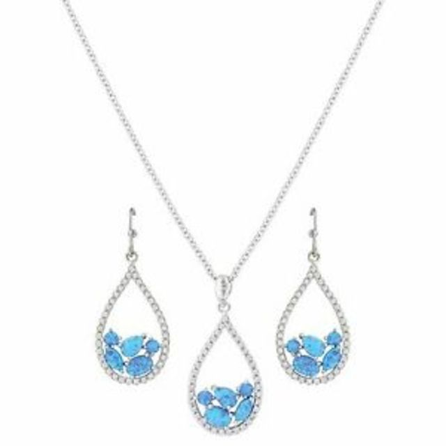 Montana Opal Cluster Teardrop Necklace Set