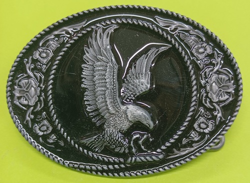 Pewter Eagle/Floral Detail/Black 