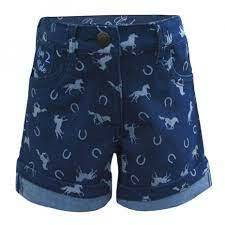 TC Girls Horse Print Denim Shorts