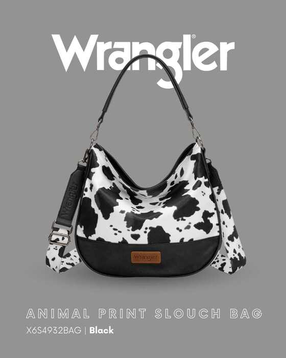 Wrangler Animal Print Slouch Bag Black