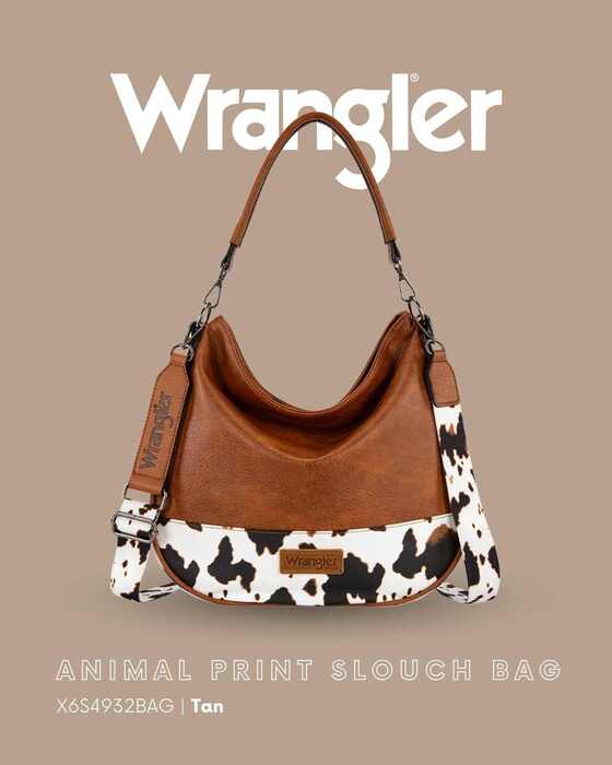 Wrangler Animal Print Slouch Bag Brown