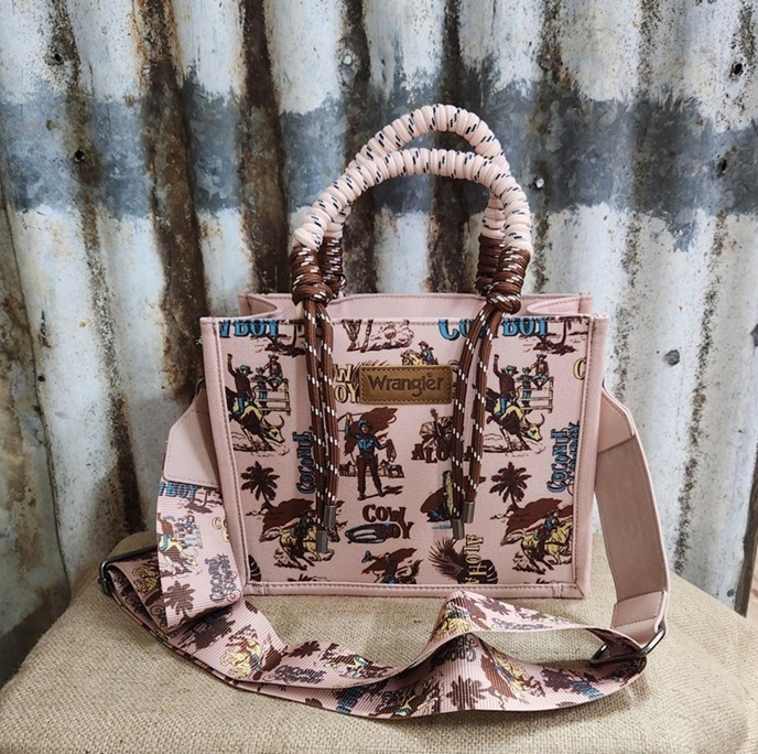 Wrangler Rodeo Print Crossbody Bag Pink