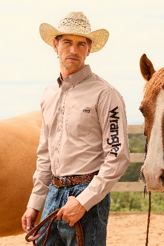 Wrangler Mens Flex Tech Logo L/S Shirt