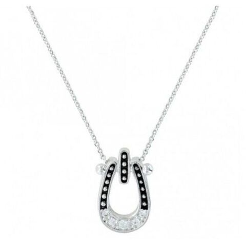 Montana Antique Silver CZ Stirrup Necklace