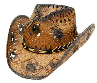 Dark Brown/Tan Straw Hat