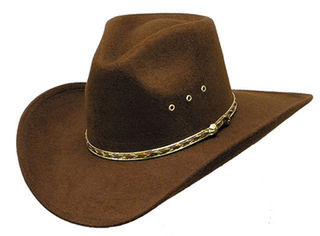 Pinch Front Faux Felt Cowboy Hat
