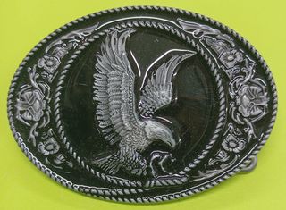 Pewter Eagle/Floral Detail/Black 