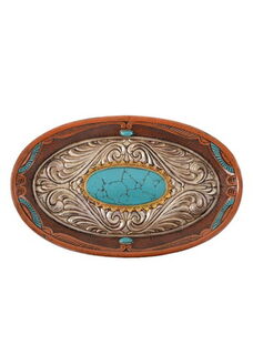 Baroque Silver & Turquoise Tray