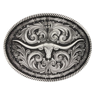 Attitude Buckle Silver Longhorn