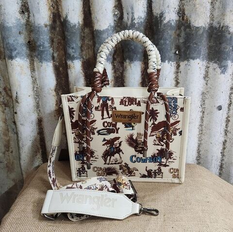 Wrangler Rodeo Print Crossbody Bag Natural