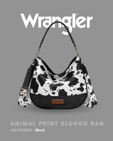 Wrangler Animal Print Slouch Bag Black