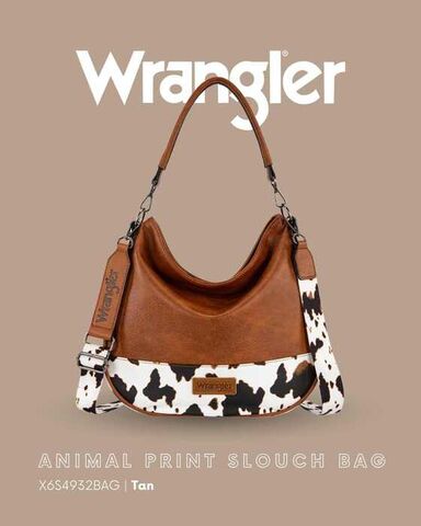 Wrangler Animal Print Slouch Bag Brown