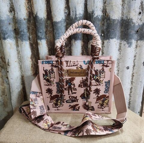 Wrangler Rodeo Print Crossbody Bag Pink
